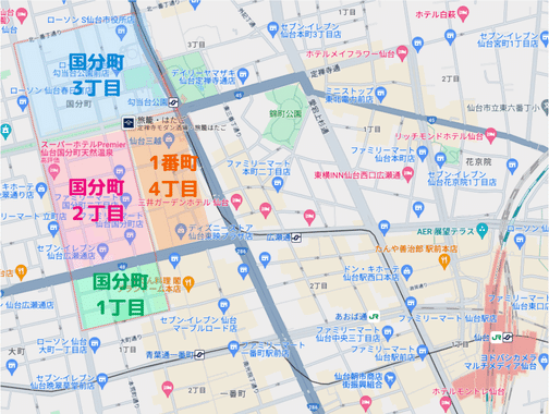 仙台繁華街・国分町マップ
